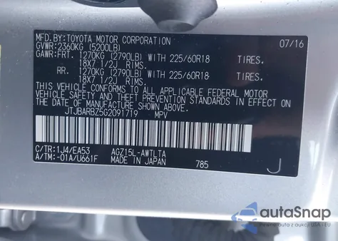 2016 Lexus Nx 200T from USA, damaged, VIN JTJBARBZ5G2091719